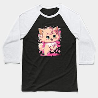 cute pink cat Baseball T-Shirt